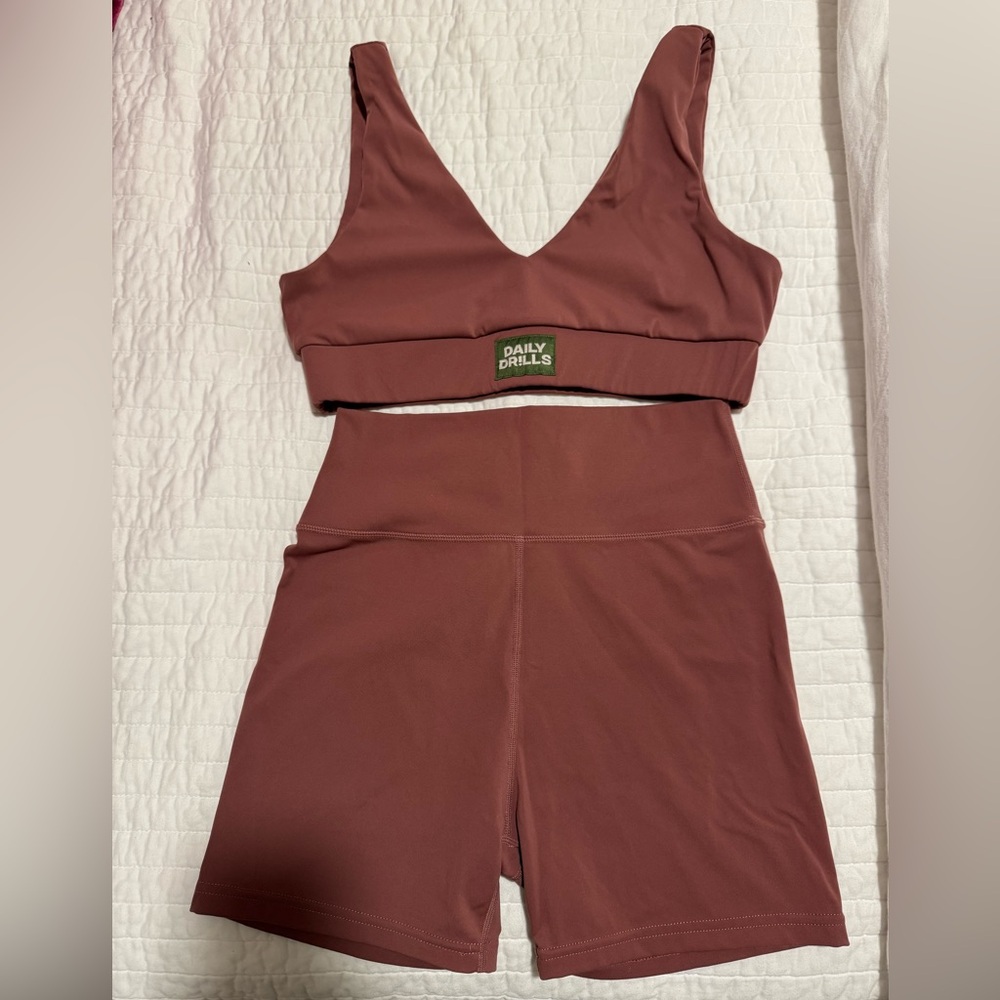 Daily Drills Dusty Rose Activewear Set